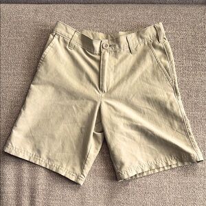 Champion Boys Khaki Flat Front Shorts S(6-7) Super Soft EUC